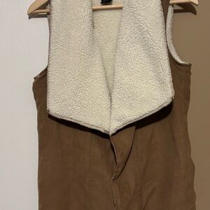 New Directions Cream Sherpa Vest